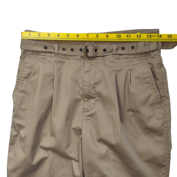 GAP High Rise Pleated Chinos with Belt Women's Size 4 Pleated Front Tan - Picture 7 of 10
